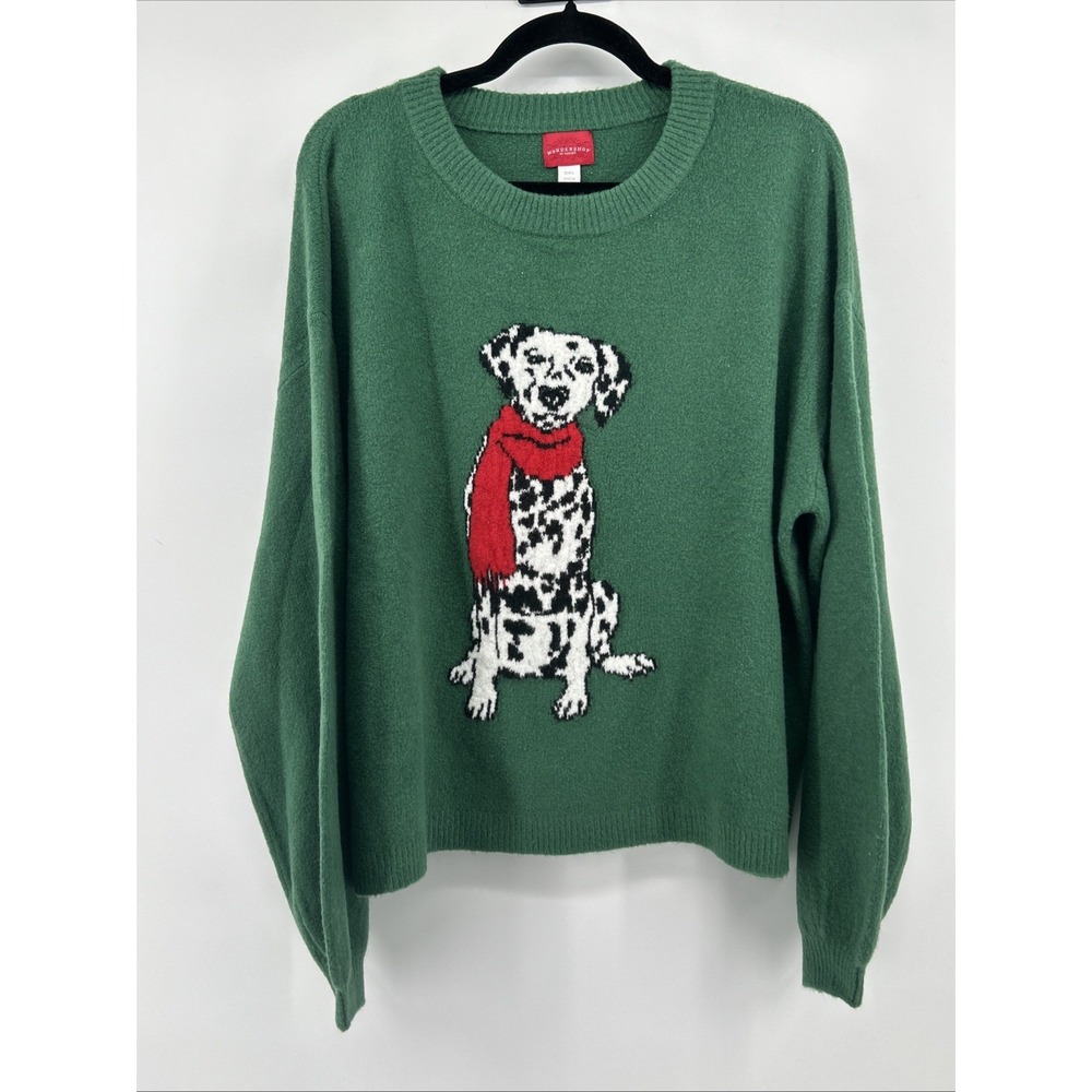NWT Wondershop Target Adult Unisex Dalmatian Sweater Green Sz XXL Holiday Dog